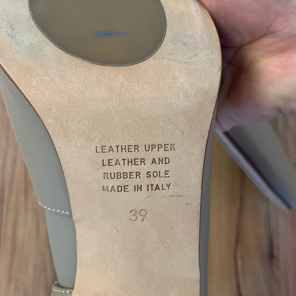 Anyi Lu Peep Open Toe Beige Leather Heels - Picture 4 of 7